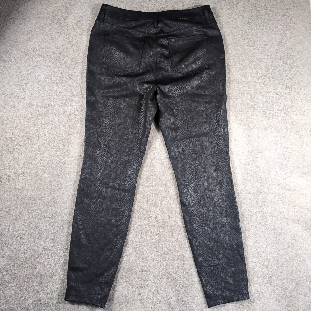 Simply Vera Vera Wang Polished Twill Pants Womens Large Black Snake Print Skinny - Picture 2 of 10